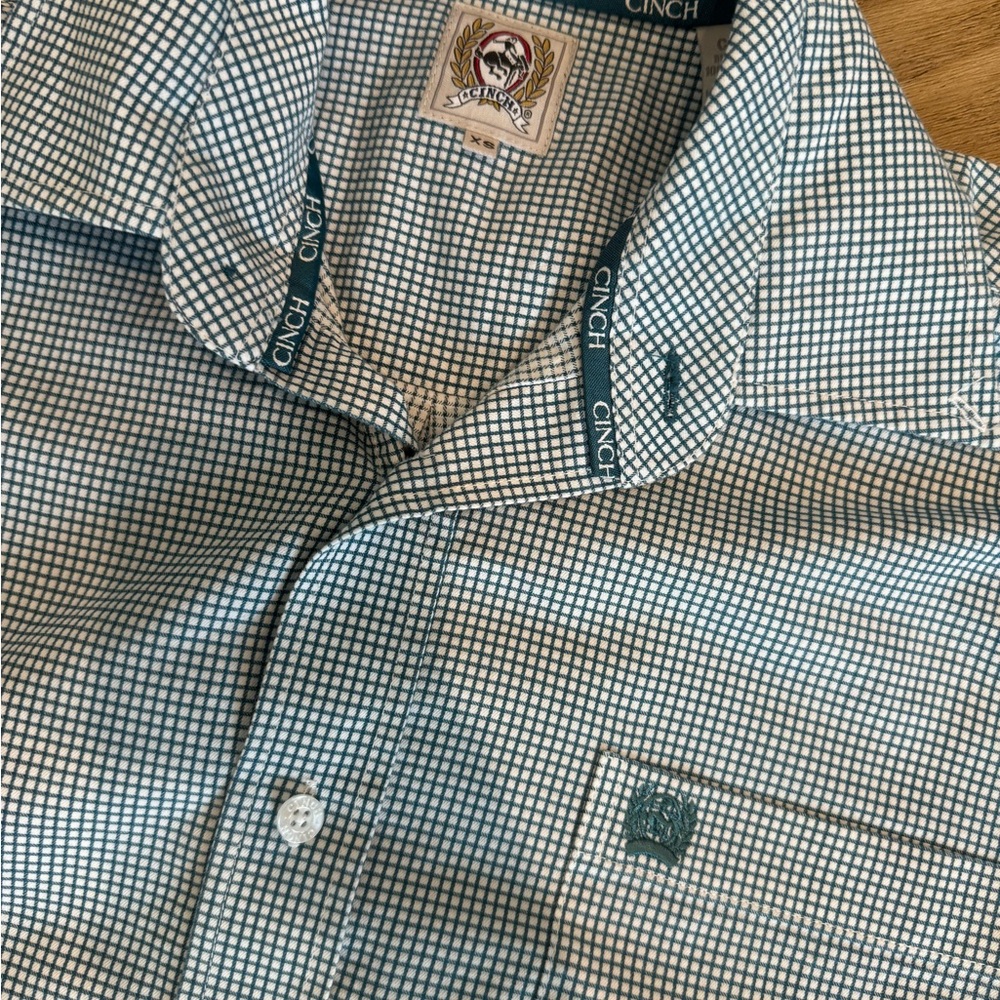 Teal Cinch Long Sleeve Button Down XS